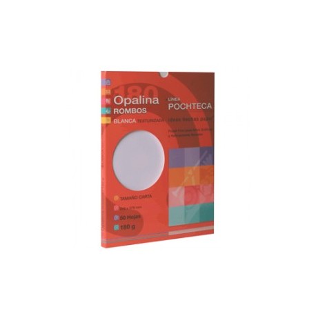 PAPEL OPALINA GOFRADA ROMBOS BLANCO POCHTECA
