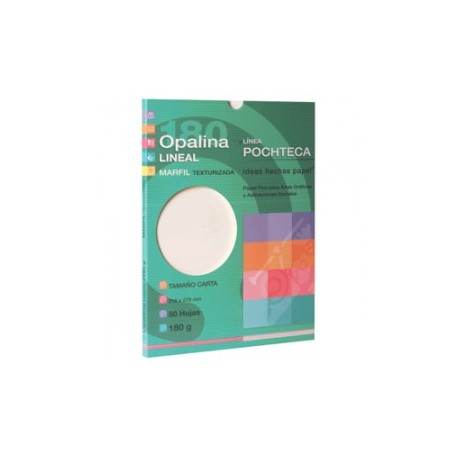 PAPEL OPALINA GOFRADA LINEAL MARFIL CON 50 CARTA