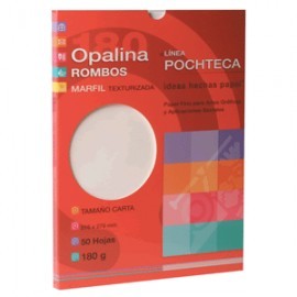 PAPEL OPALINA GOFRADA ROMBOS MARFIL POCHTECA