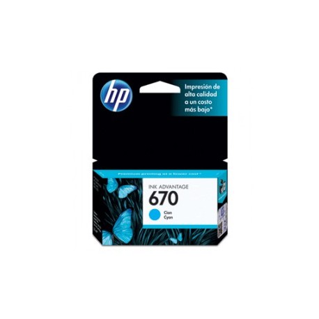 CARTUCHO DE TINTA CIAN HP 670 (CZ114AL)