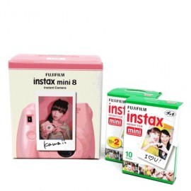 CAMARA FUJIFILM INSTAX MINI8 ROSA CON PAPEL FOTOG