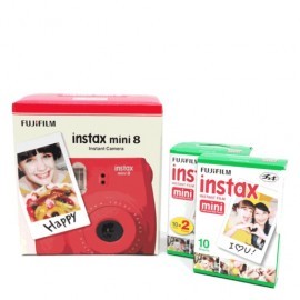 CAMARA FUJI INSTAX MINI8 FRAMBUEZA CON PAPEL FOTOG