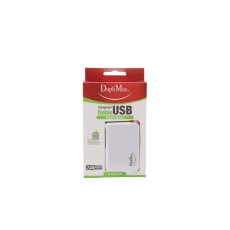CARGADOR DUPLIMAX PARED CON 2 SALIDA USB DE 2.4 A