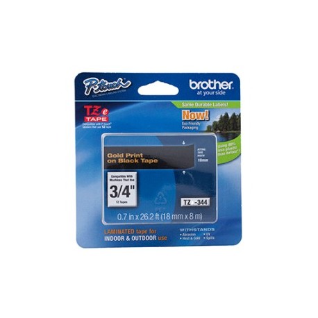 CINTA BROTHER TZ DORADO/NEGRO 3/4 18MM