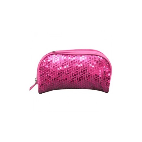 ESTUCHE ESCOLAR TICHER CON LENTEJUELA ROSA Y NEGRO