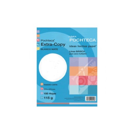 PAPEL EXTRA COPY BLANCO MATE CON 100 POCHTECA 115 GR