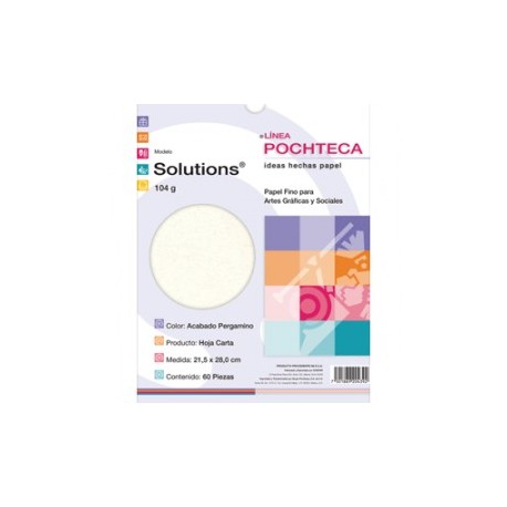 PAPEL SOLUTIONS PERGAMINO CARTA 60 HOJAS POCHTECA