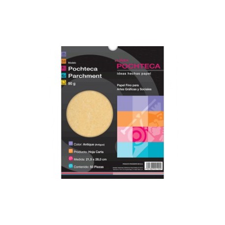 POCHTECA,PAPEL PARCHMENT ANTIQUE CARTA CON 50 HOJAS...