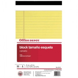 BLOCK TAMANO ESQUELA 5 X 8 CANARIO OFFICE DEPOT