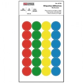 ETIQUETAS CIRCULARES OFIXPRES VARIOS COLORES 1.9CM